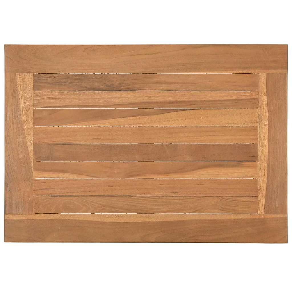 Tavolo da giardino marrone, 50 x 35 x 36 cm, in legno massello teak, moderno, piccolo e resistente alle intemperie, per terrazza, balcone, lounge