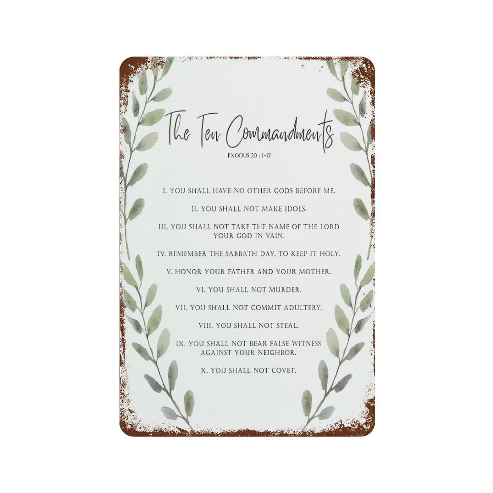 xiaoxiaoshen 10 Commandments Prayer Scripture Wall Decor Art Metal Tin Poster Modern Home Decor Art Home Bar Shop Decorations Vintage Sign 30x20cm