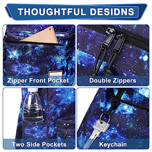 Kasgo School Backpack for Boys and Girls, Lightweight Water Resistant Galaxy Rucksack Casual Daypack for Men Women Teens College - Image 4