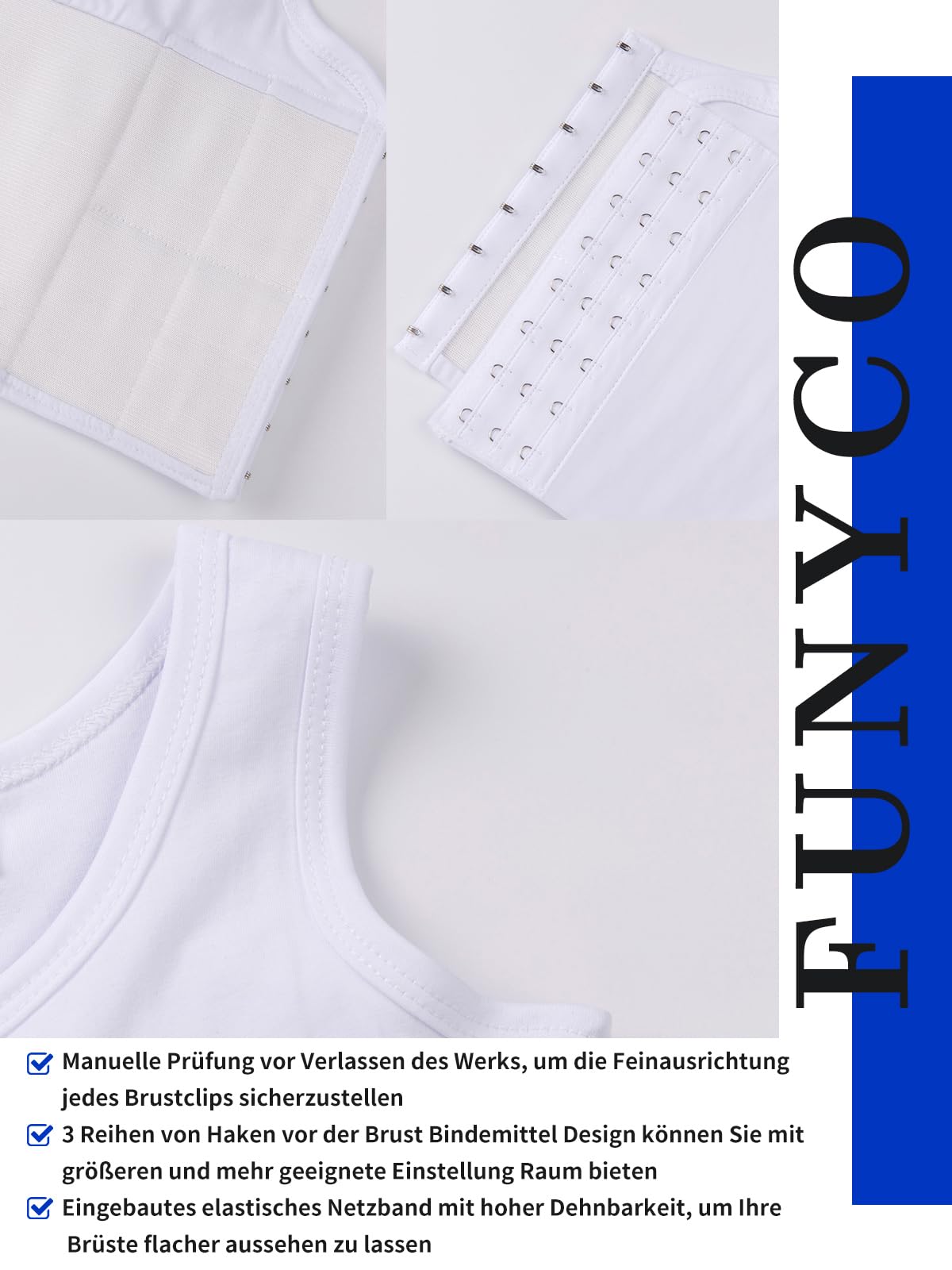 Binder Trans, Femme Respirant Elégant Multirangs Largeur Elastique Lien Poitrine Transgenre FTM Corset Court pour Tomboy