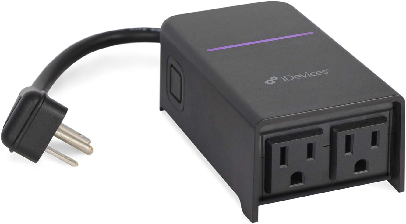 iDevices IDEV0004ANP5 Outdoor Switch Wi-Fi Smart Plug, Works with Siri, Alexa, Google Assistant, Plain