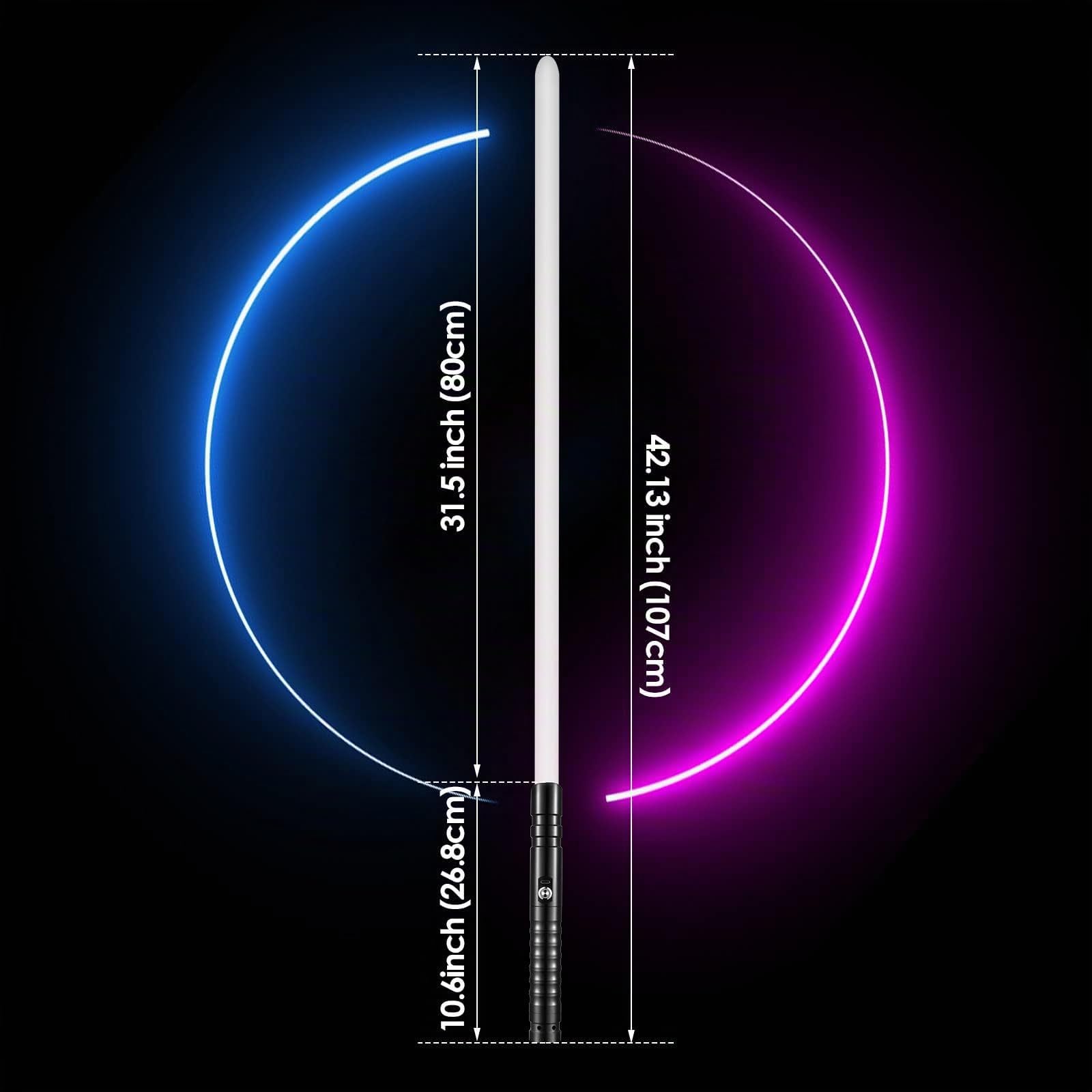 Sabre Laser RGB Duel Lightsaber 15 Couleurs 12 Soundfonts de Combat Simulés,Cadeaux de Noël & Jedi Knight Cosplay丨Chargement USB Noir