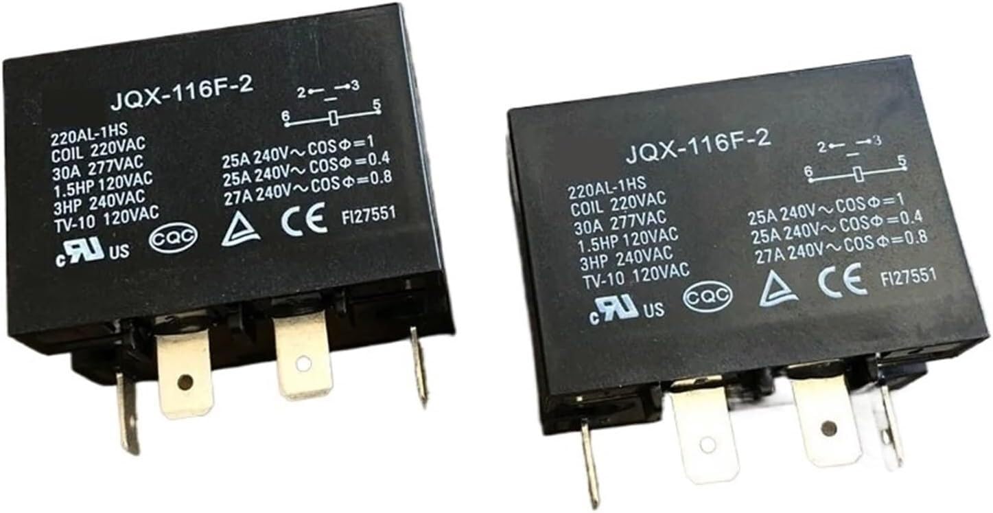 Relais de puissance JQX-116F-2-220AL-1HS 30A 277VAC à 4 broches pour circuits imprimés
