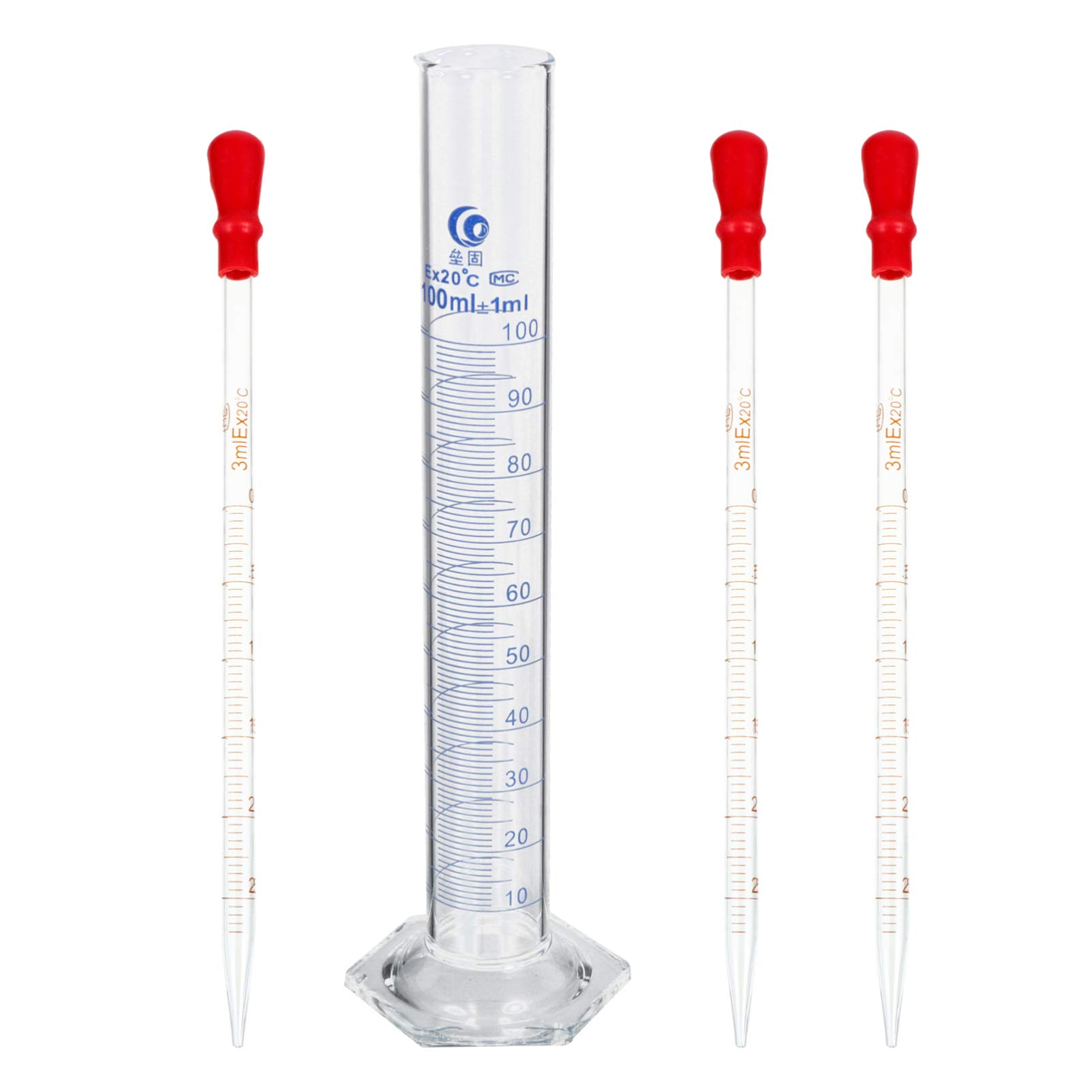 Buy Hemobllo 100ml Lab Graduated Measuring Cup Thick Glass Cylinder