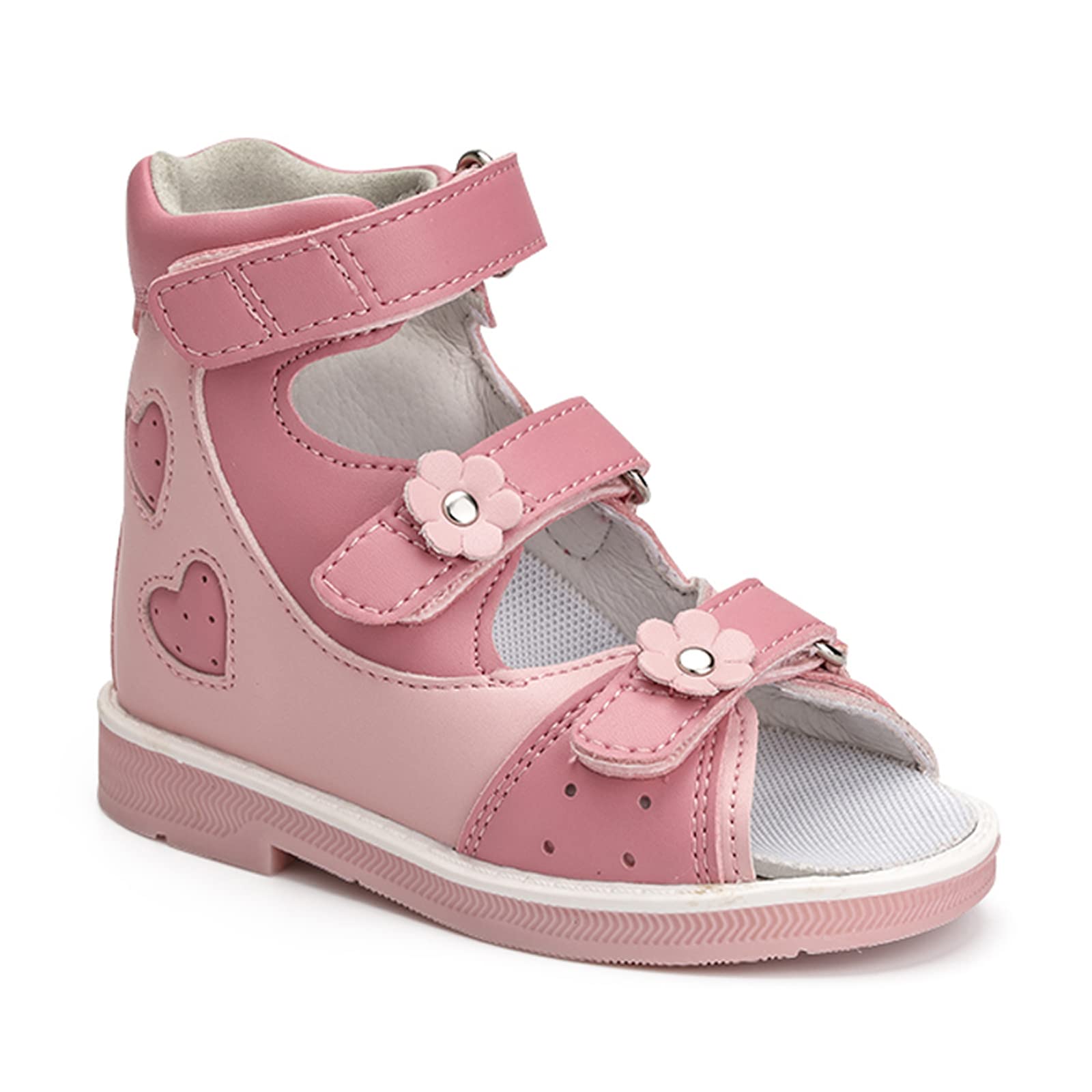 Orthopedic Sandals for Girls with Love Heart Pattern,Corrective High-Top AFO Shoes with Arch and Ankle Support