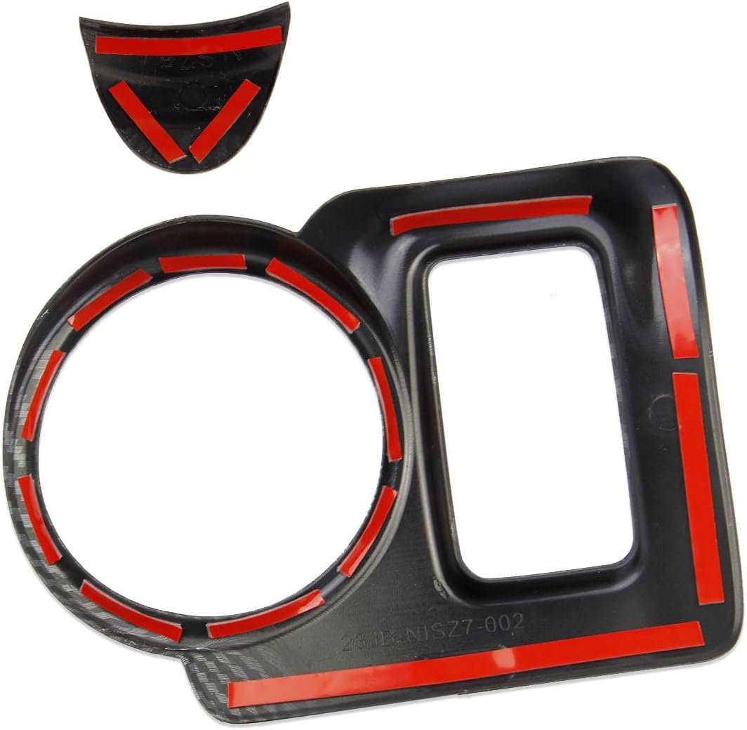 Carbon Fiber Style Center Console CupHolder Seat Heating Button Panel Cover Armrest Box Trim Accessories for Nissan 370Z