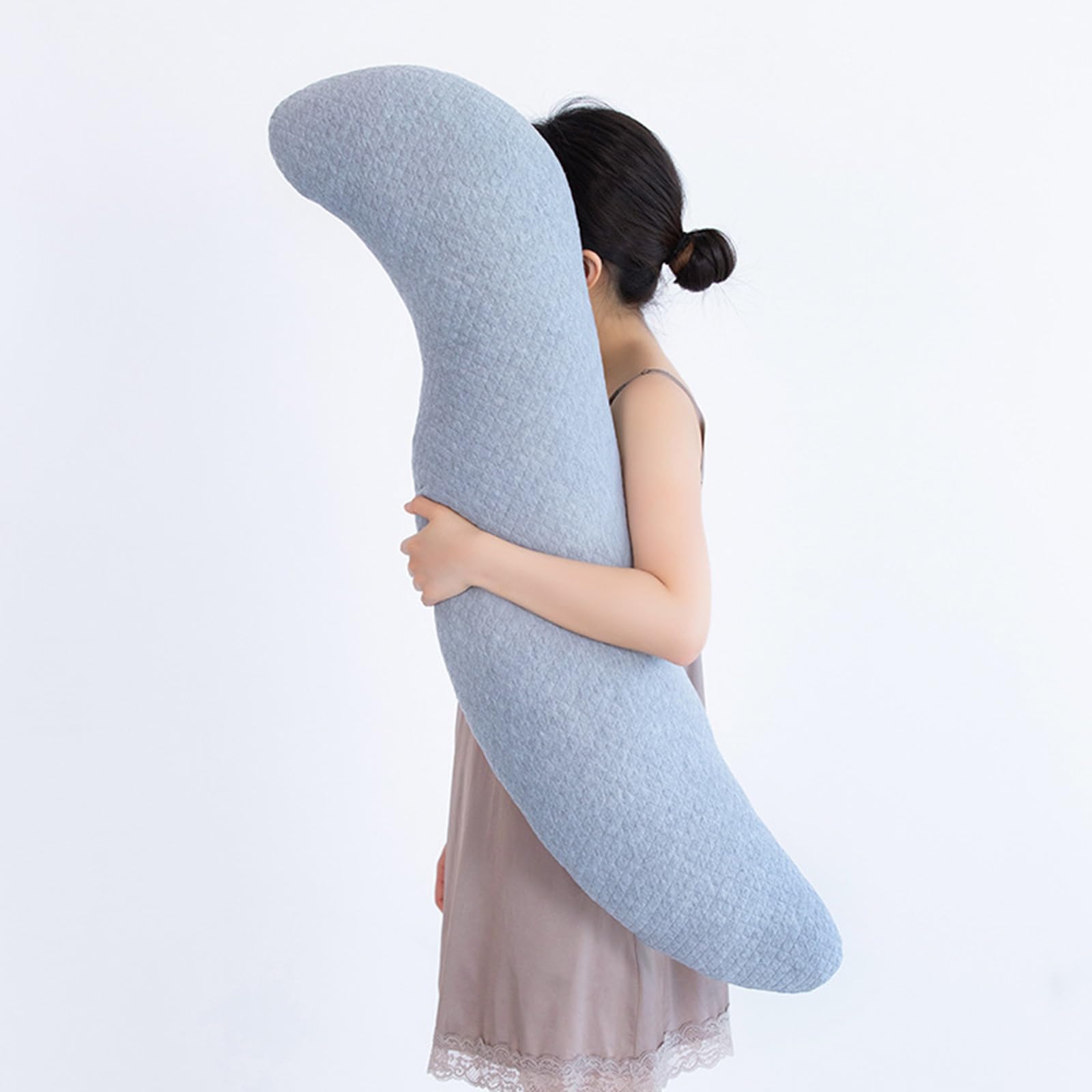 Almohada Suave De 80 Cm para Abrazar Cuerpo Cojines Diseño Ergonómico Soporte Mujeres Embarazadas Niños Alivio La Ansiedad Fácil Limpieza Almohada Ergonómica Felpa