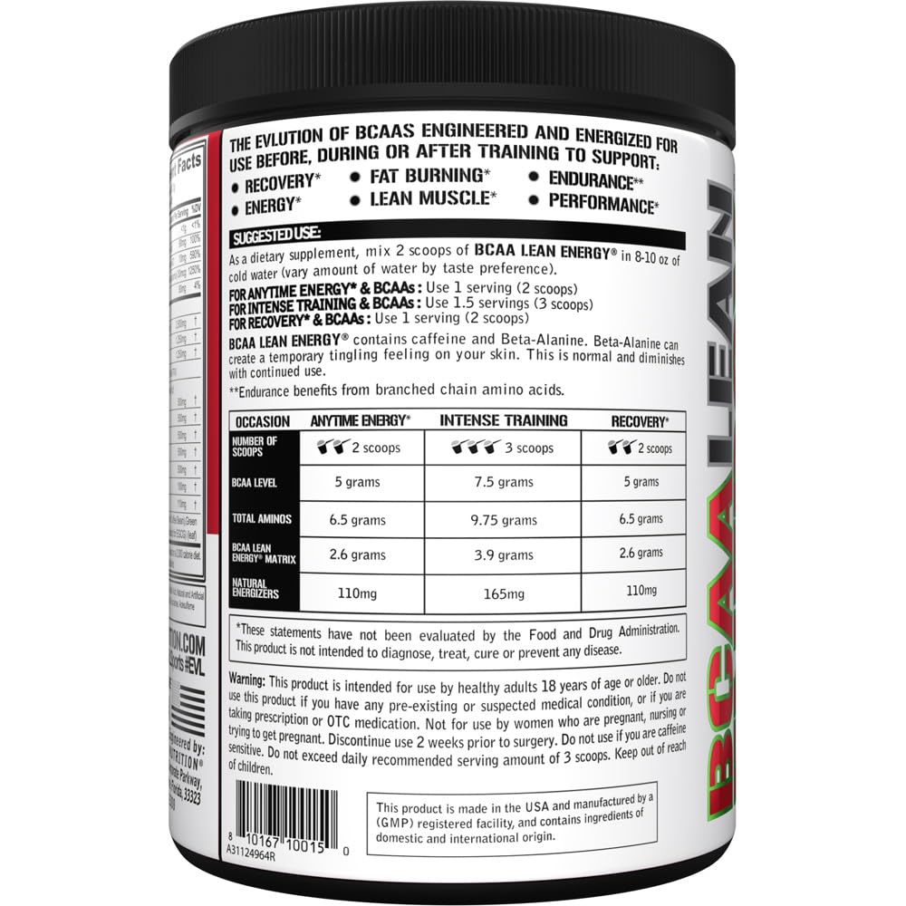 EVL BCAA Lean Energy Powder Amino Acids Supplement - Cherry Limeade — Amazon image 4
