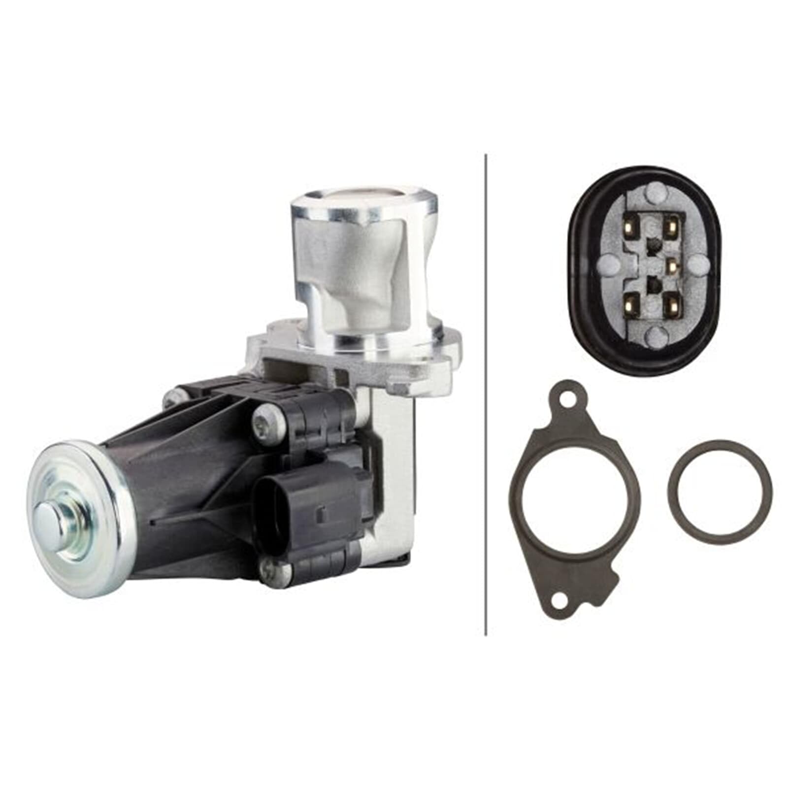 HELLA 6NU 014 864-761 Valvola ricircolo gas scarico-EGR, elettrico, 5a... poli, con guarnizione | Compatibile con: ALFA ROMEO MITO, FIAT 500, 500 C, 500L, DOBLO Bus, DOBLO Cargo, DOBLO Pritsche/Fahrgestell