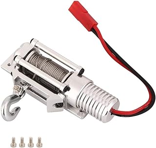 Vbest Life Metal RC Winch 1/10 RC Car Winch Anchor Winch for 1/10 Scale SCX10 Axial Crawler D90(Silver)