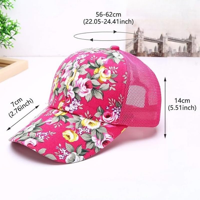 Unisex Floral Baseball Cap Womens Men Adjustable Summer Outdoor Sports Hats Breathable Mesh Travel Hat2