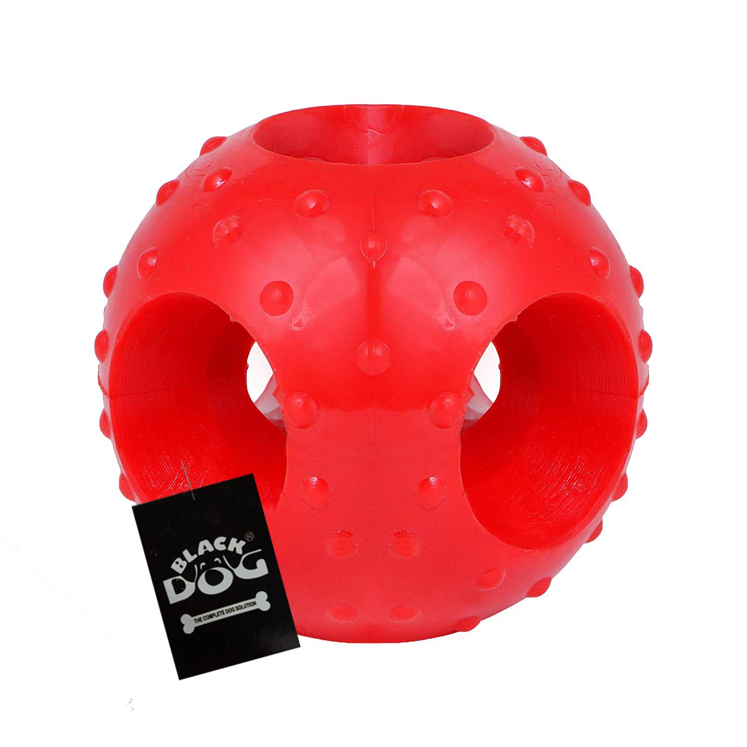 Black Dog Natural Rubber Dental Chew Biting Flavored Ball with Holes Teething Dog Toy (Large) Colour May Vary (B08KYZSCVP) Amazon Price History, Amazon Price Tracker