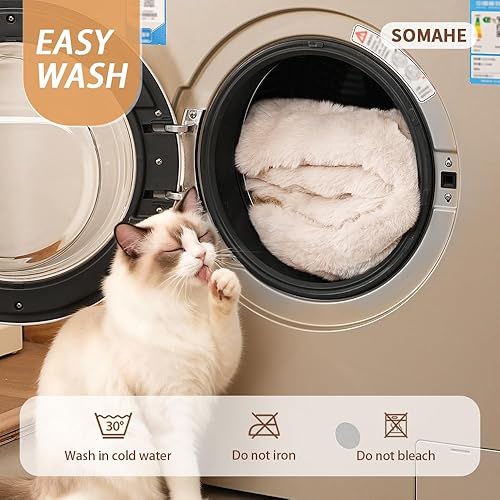 Miniatura 8 de Camas de gato acogedora alfombra de piel sintética para gatitos, cama para transportadoressofá, perro y cachorro, bonita y amistosa, 23 x 15