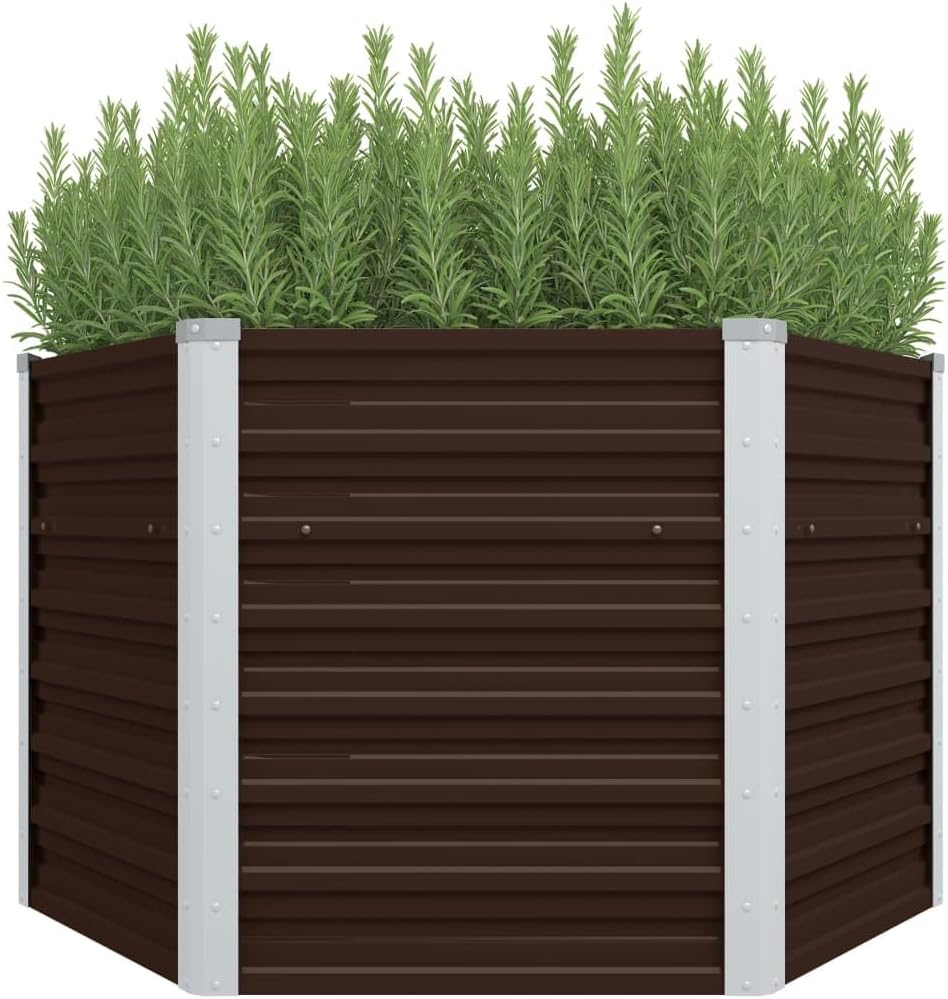 Garden Raised Bed Galvanized Steel,Herb Planting Box,Plants Privacy Fence,Industrial Planter,Raised Flower Bed,Balcony Raised Beds,for Deep-Rooted Vegetables,Flowers,50.8"x50.8"x31.3" Green