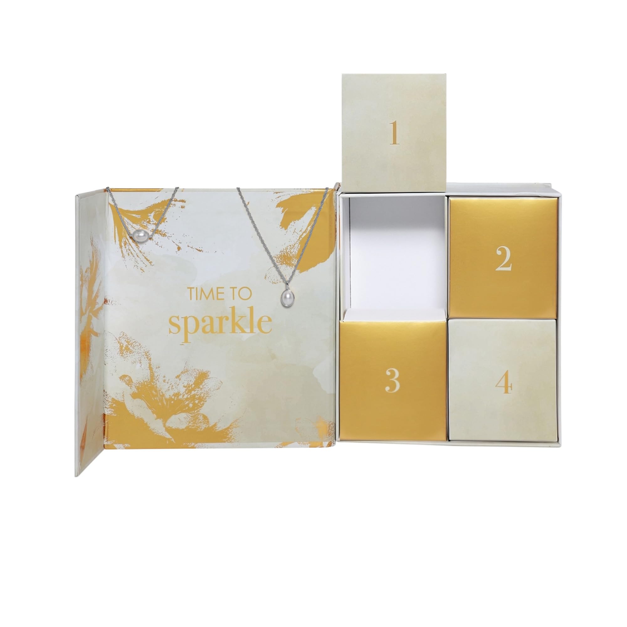 Heideman Adventskalender Damen Schmuck Perle Gold und 4-teilig | Schmuck-Adventskalender als Überraschung zu Weihnachten, hautfreundlich, nickelfrei, schöne Geschenkidee für sie