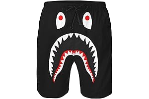 Youth Ba&p;e Shark Face Camo Swim Trunks for Men