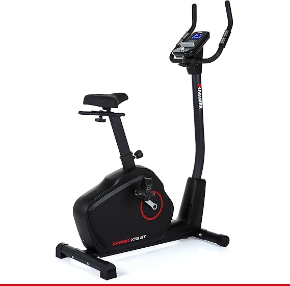 HAMMER 4862 Ergometer Cardio XT6 BT, Quiet Fitness Bike with Low Entry
