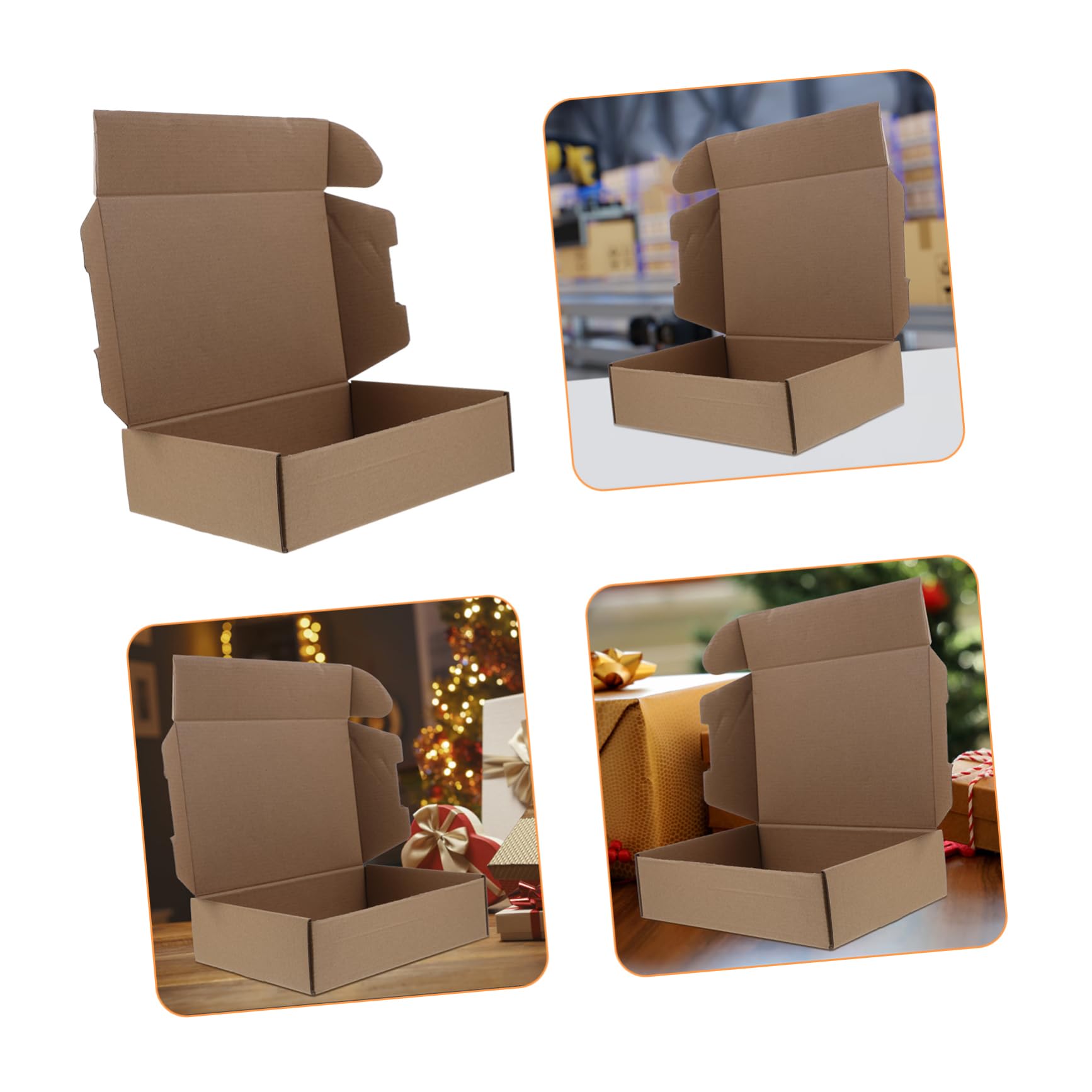 HOMSFOU 25piezas Cajas De Cartón Para Envío Cajas De Embalaje Planas Para Almacenamiento y Manualidades De