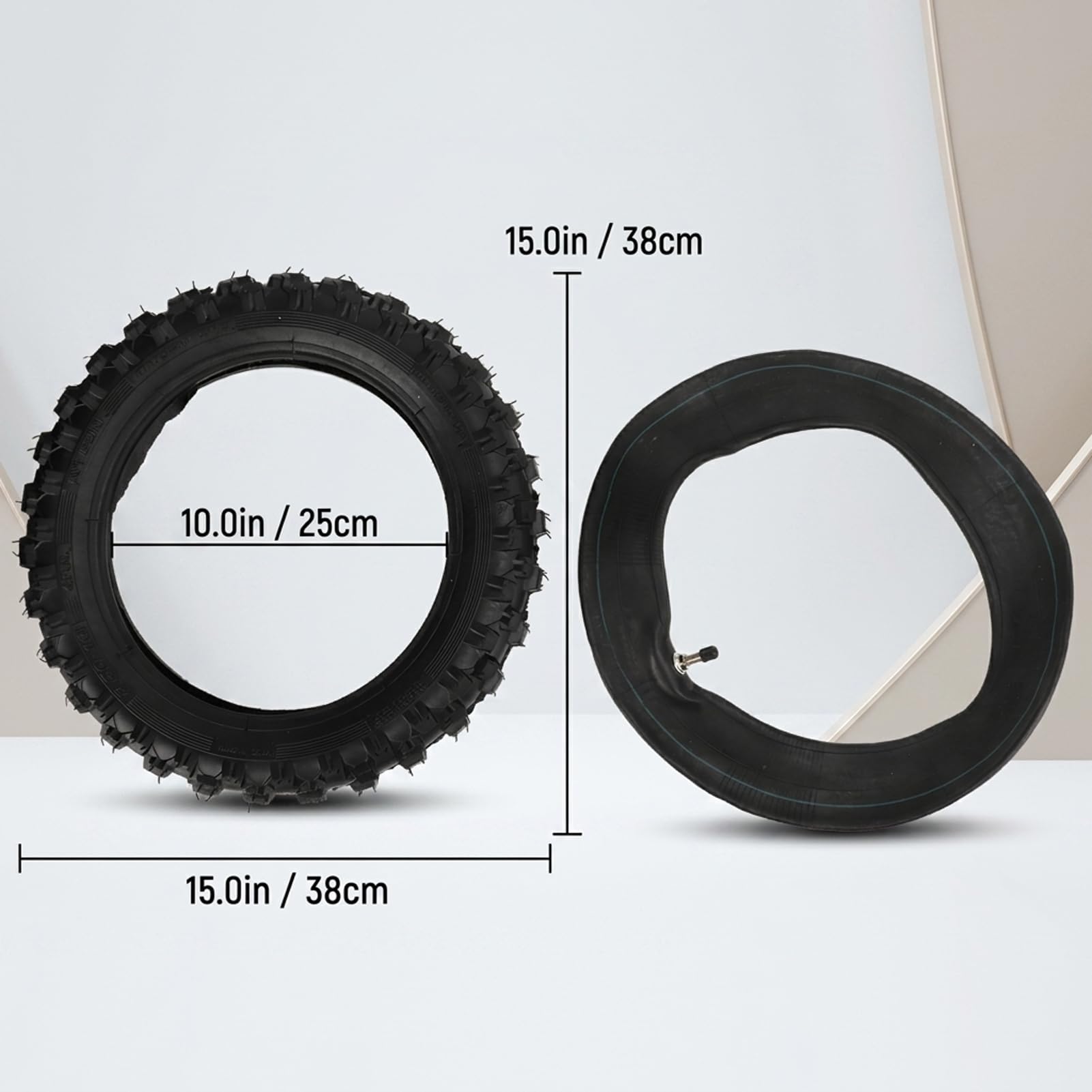 Neumático 2.50-10 con Cámara de Aire para Moto de Cross, Neumáticos Off Road de Caucho Butilo, Juego de Ruedas Antideslizantes, Diseño Engrosado Resistente al Desgaste para CRF50