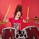 5A Nylon Drumsticks for Drum Set Light Durable Plastic Exercise ANTI-SLIP Handles Drum Sticks for Kids Adults Musical Instrument Percussion Accessories (Black+Yellow)