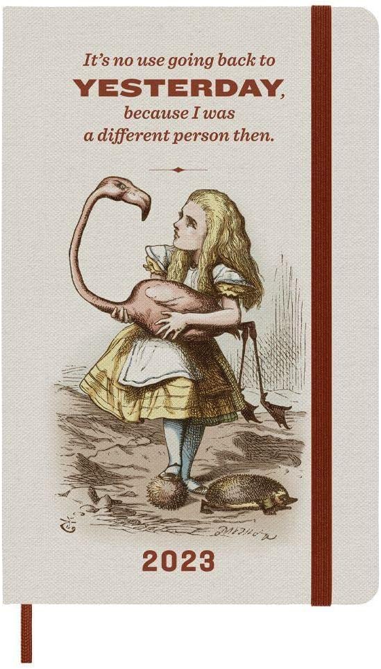 Moleskine Limited Edition Alice In Wonderland 12 Month 2023 Weekly Planner, Hard Cover, Large (12.7 cm x 21 cm), Alice