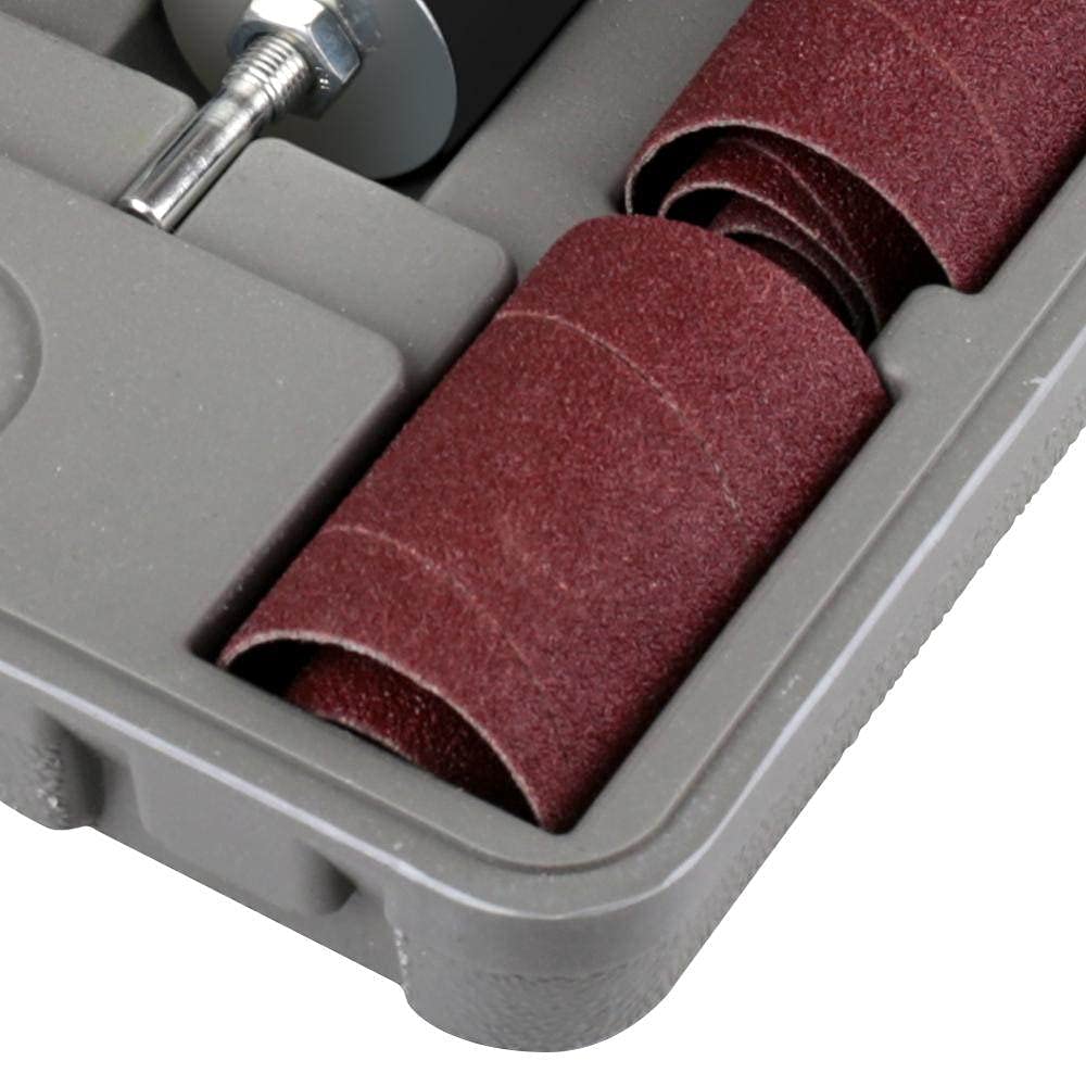 Con caja de almacenamiento Mangas abrasivas de goma duraderas Kit de lijado de tambor de pulido de metal para carpintería DIY Profesional para taladro de prensa, como se muestra