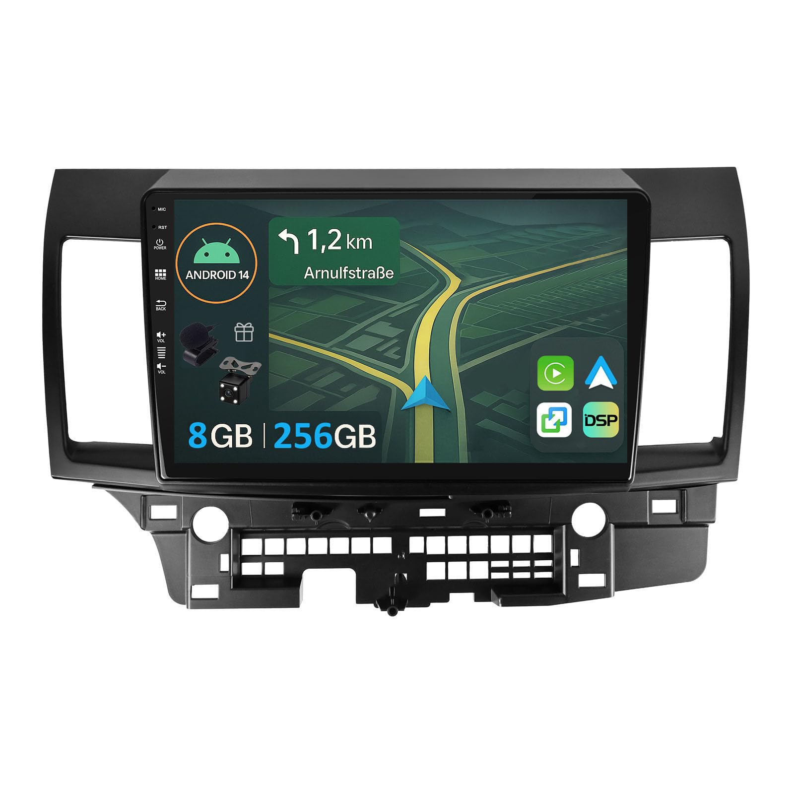 Autoradio pour Mitsubishi Lancer 2008-2016 Android 14 avec Carplay sans fil et GPS IPS - 7