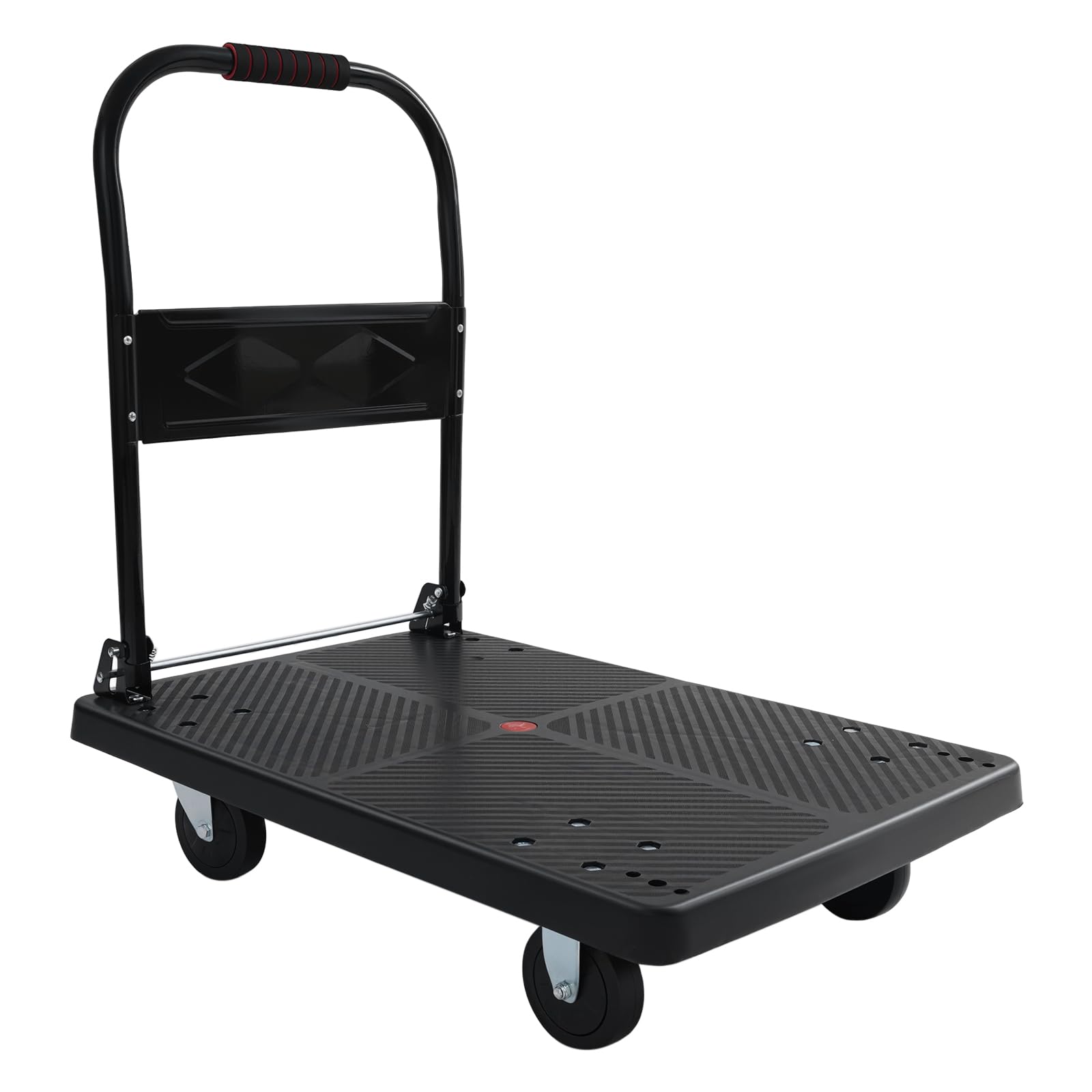 400KG Klappbar Transportwagen, Plattformwagen Fracht Wagen Transportwagen Edelstahl Handwagen Klappwagen Aus Stahl Plattform-Trolley Magazinwagen Schiebebügelwagen mit 4 Räder für Hause Büro Lager