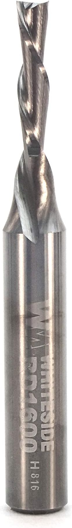 Whiteside RD1600 Spiral Downcut Straight Router Bit: 1/8 Inch Cutting Diameter, 1/4 Inch Shank, 1/2 Inch Cutting Length