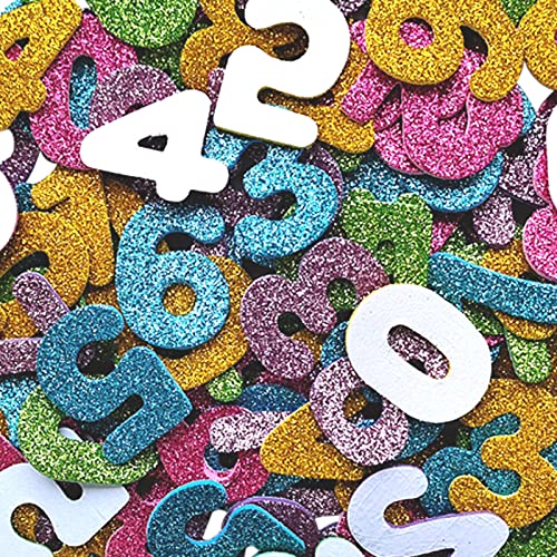 Jtnohx Glitter Foam Number Stickers, Foam Numbers for Crafts 150 Pcs Eva Stickers for Kids 4cm Size Craft Supplies - Image 4