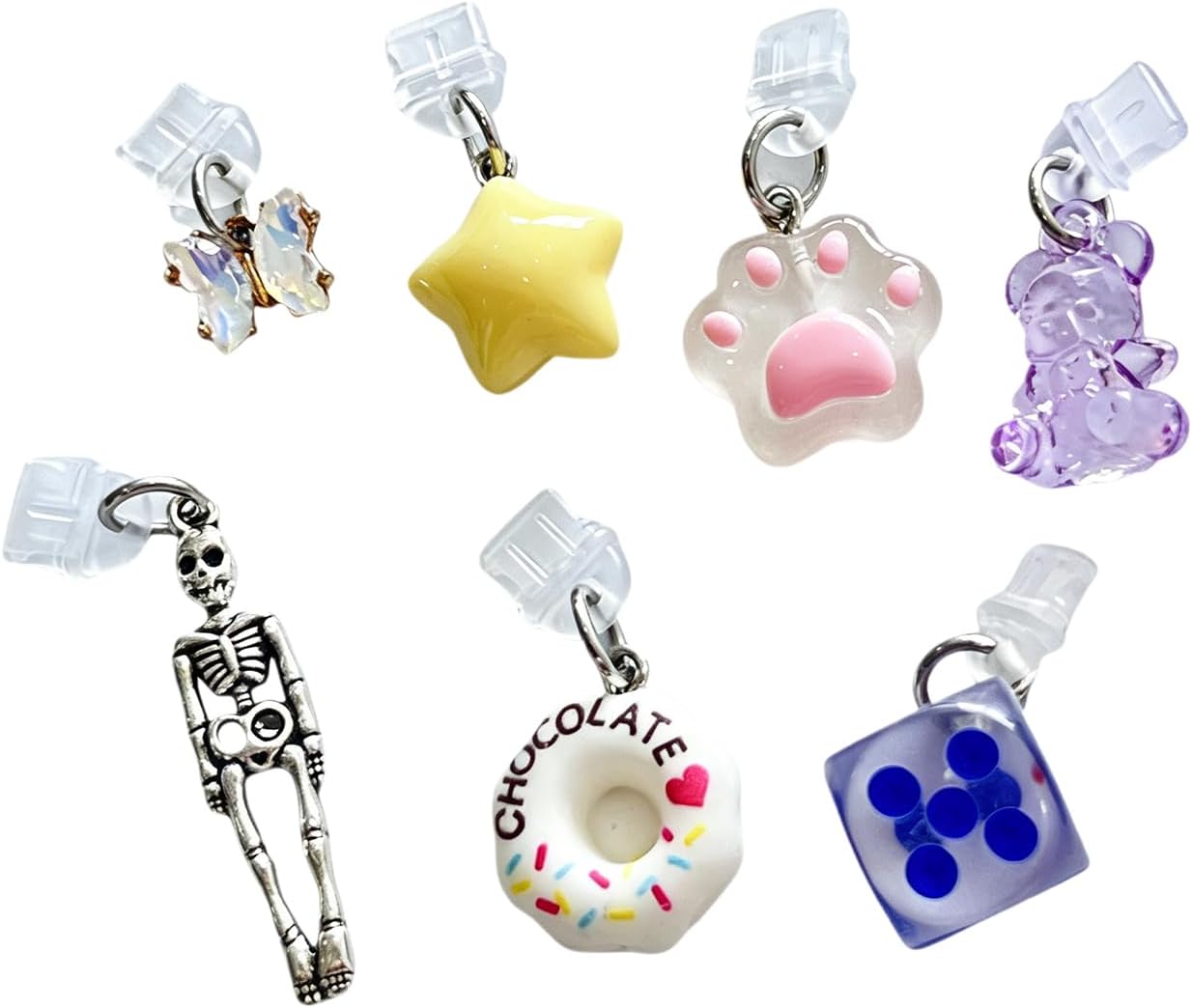 7-Pack Type-C Dust Plug Charms for Device Personalization and Dust- Compatible with Smartphones, Kindles, Headphones, and Tablets