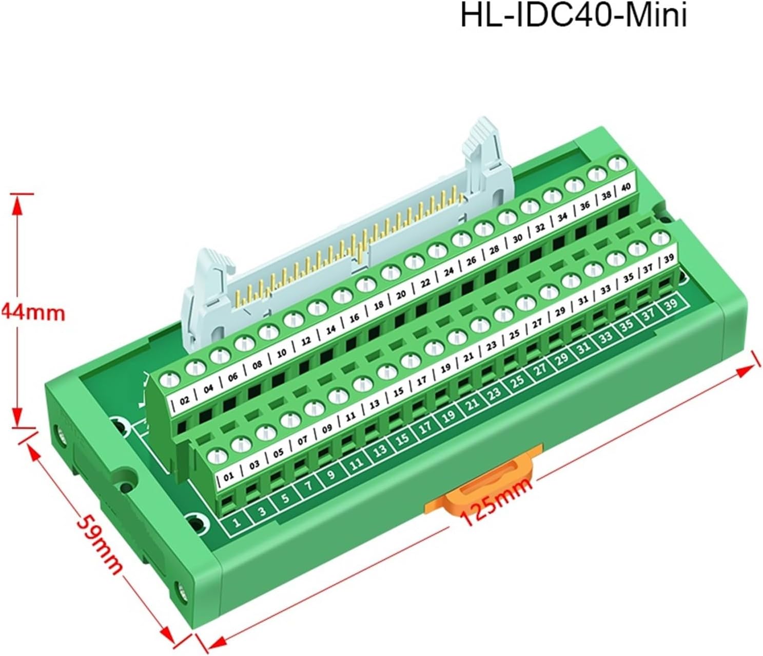 VARNOK PLC Signal Amplifier Board Idc40Terminal Board 2.54 Double Head Horn Plug Signal Line I/O Module, PLC Control Cable(HL-IDC40-Mini-SP)