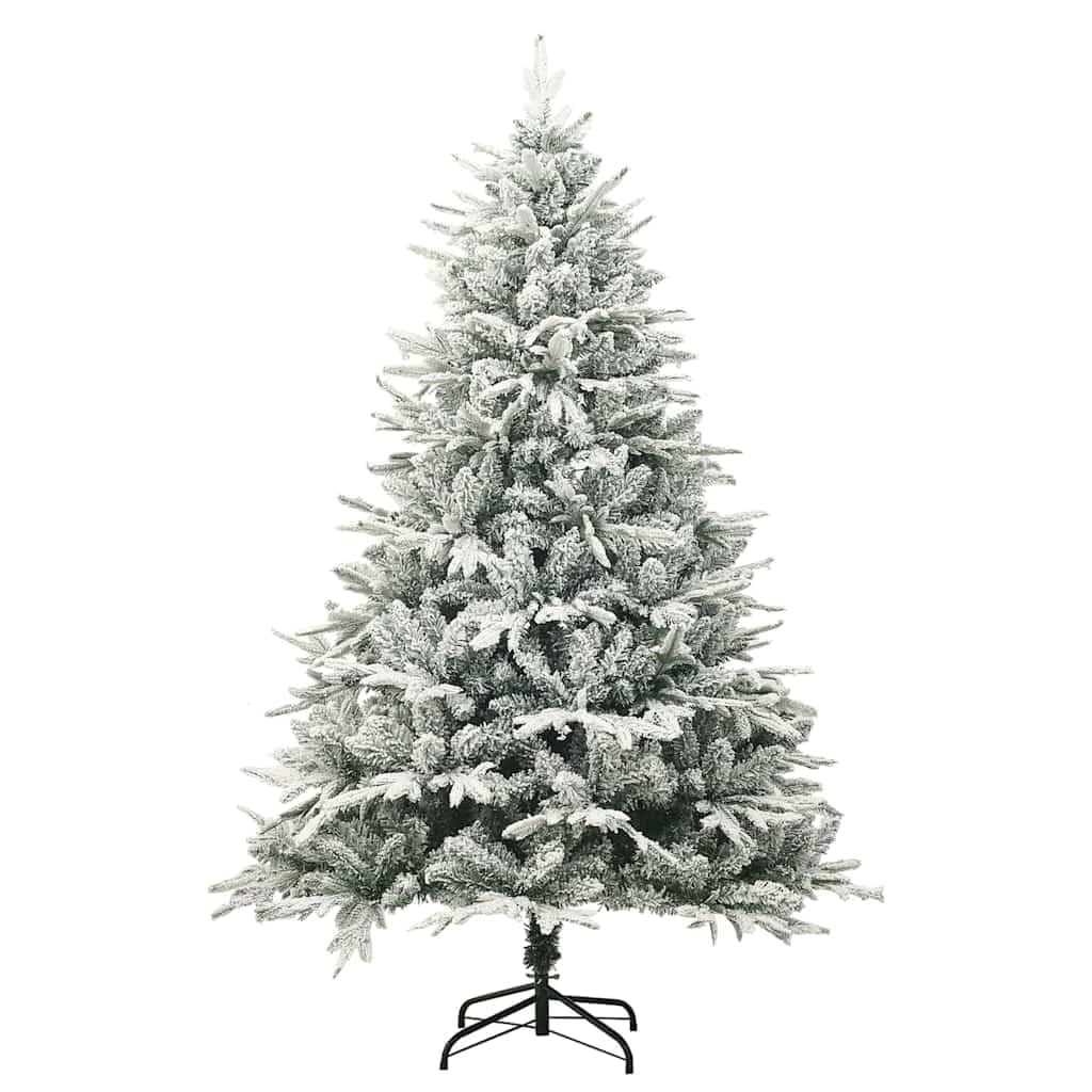Árbol de Navidad artificial verde con nieve 180 cm PVC PE con base