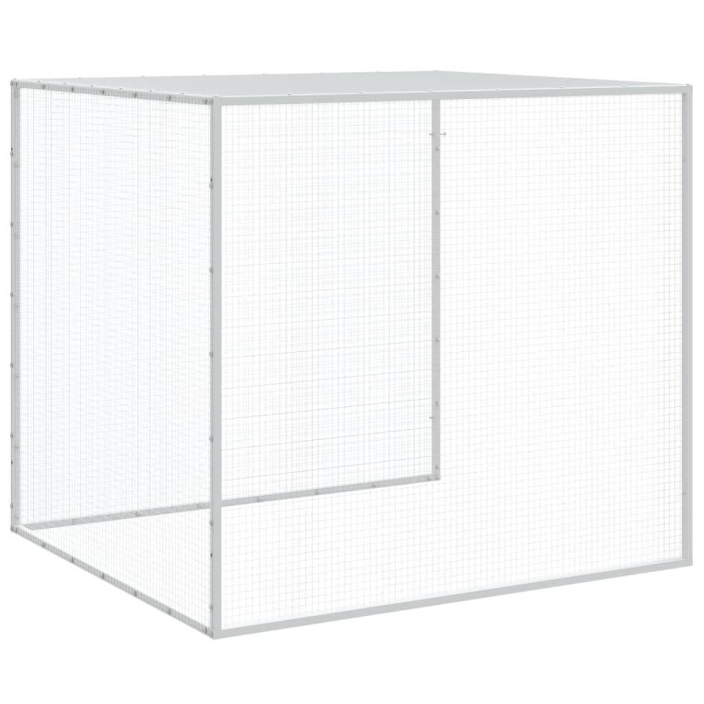 Klatka dla kurcząt z dachem, jasnoszara z ocynkowanej stali, rozszerzalna wybieg dla kur, kur, królików i świnek morskich, 803 x 98 x 90 cm, do użytku na zewnątrz, do ogrodu, na balkon