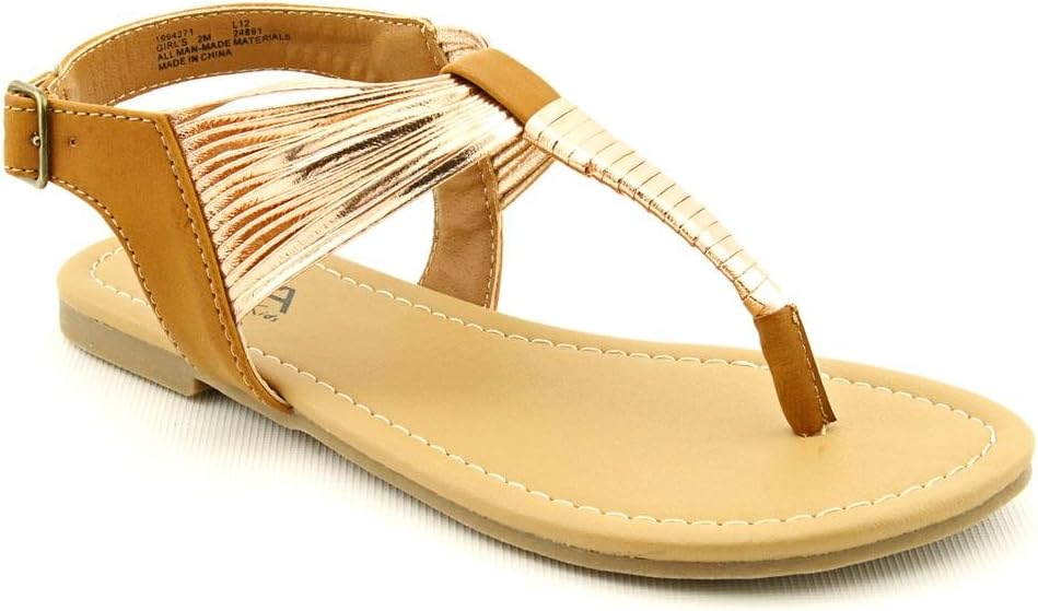 Mia Kids Girl 5 Light Copper File Thong Summer Sandal