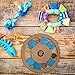 Relaxdays Intelligenzspielzeug für Hunde, Leckerli verstecken, interaktives Hundespielzeug Intelligenz, MDF, natur/blau, 1 Stück