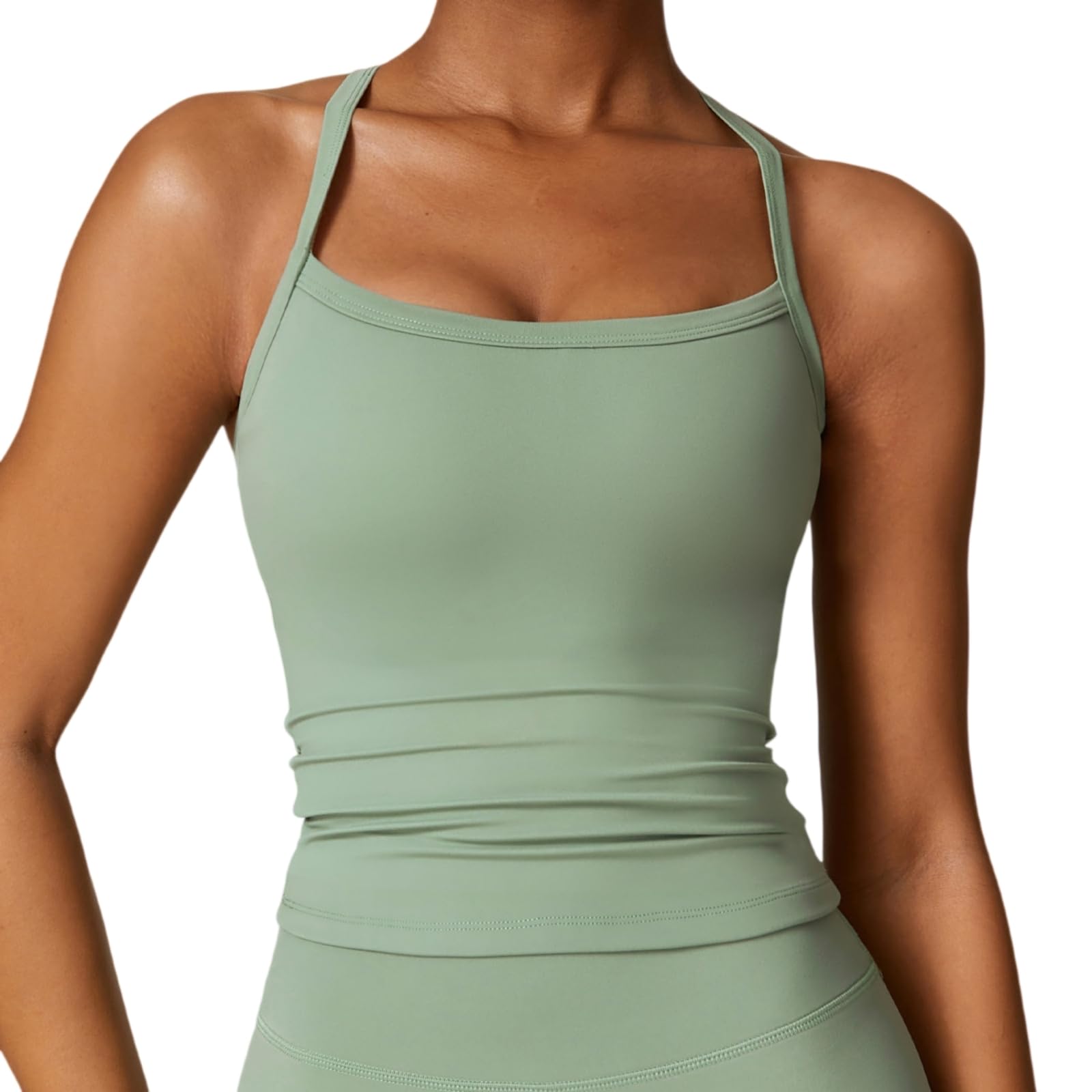 CHENSHI Sujetador Deportivo Mujer Mujeres Cross Back Yoga Respirable A Prueba De Choques Gimnasio Entrenamiento Fitness Empujar Arriba Top Running Ropa Deportiva Activa-Green-m