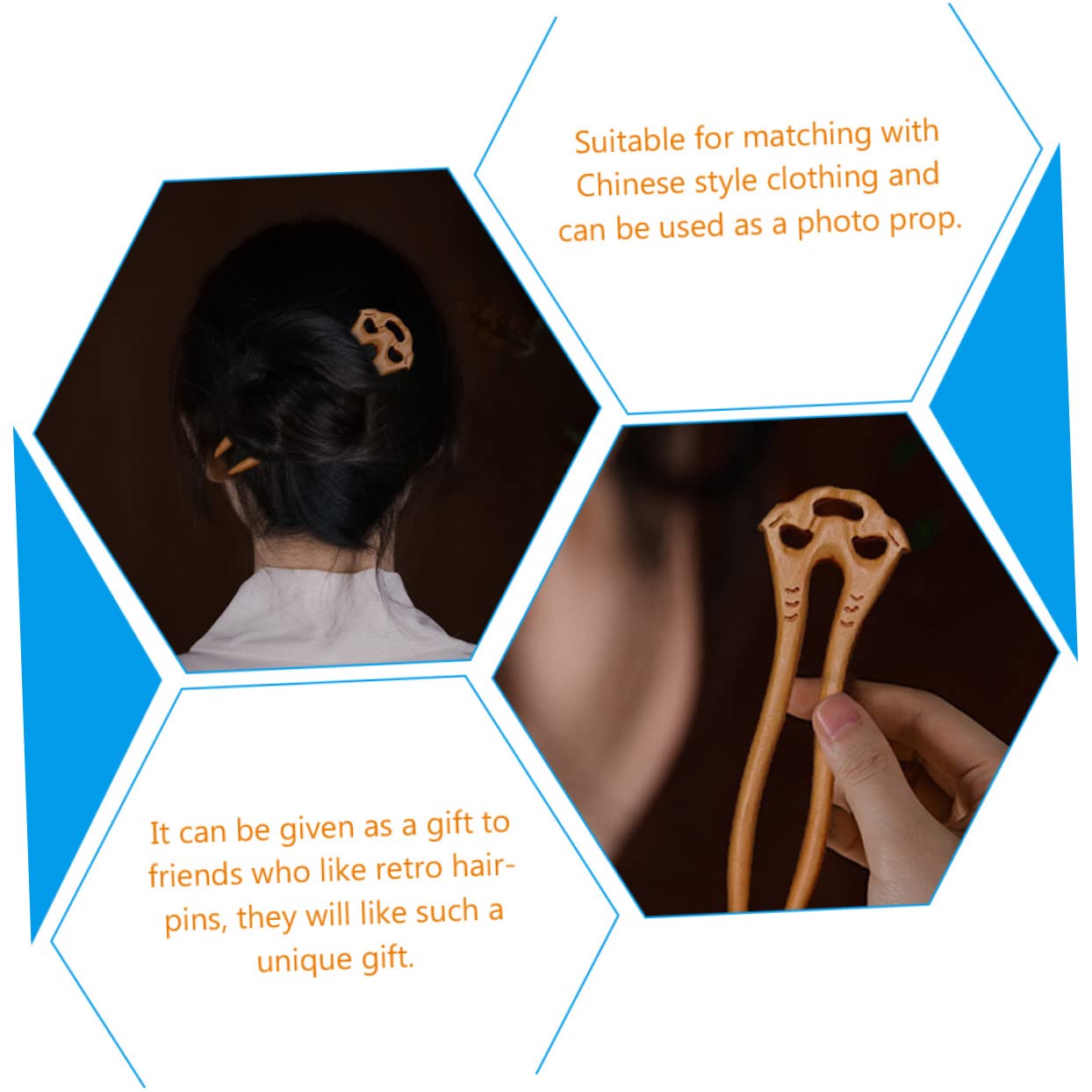 DOITOOL 3stücke Retro Holz Haarnadel Für Frauen U-förmige Haarspange Aus Hochwertigem Holz Elegantes Haaraccessoire Für Hochzeiten Und Besondere Anlässe Für Chinesische Kleidung