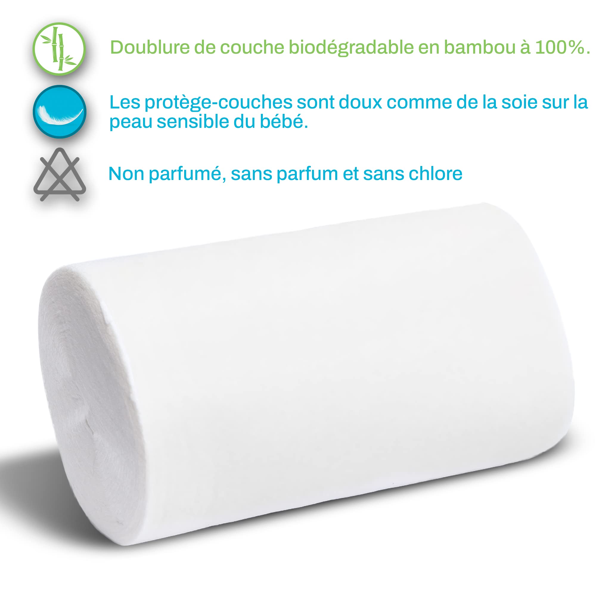 Voile de Protection pour Couche Lavable Bébé 0 à 3 Ans - Biodégradable et Respirant - Augmente la Durée de Vie et Facilite le Nettoyage des Couches Lavables (paquet de 2)