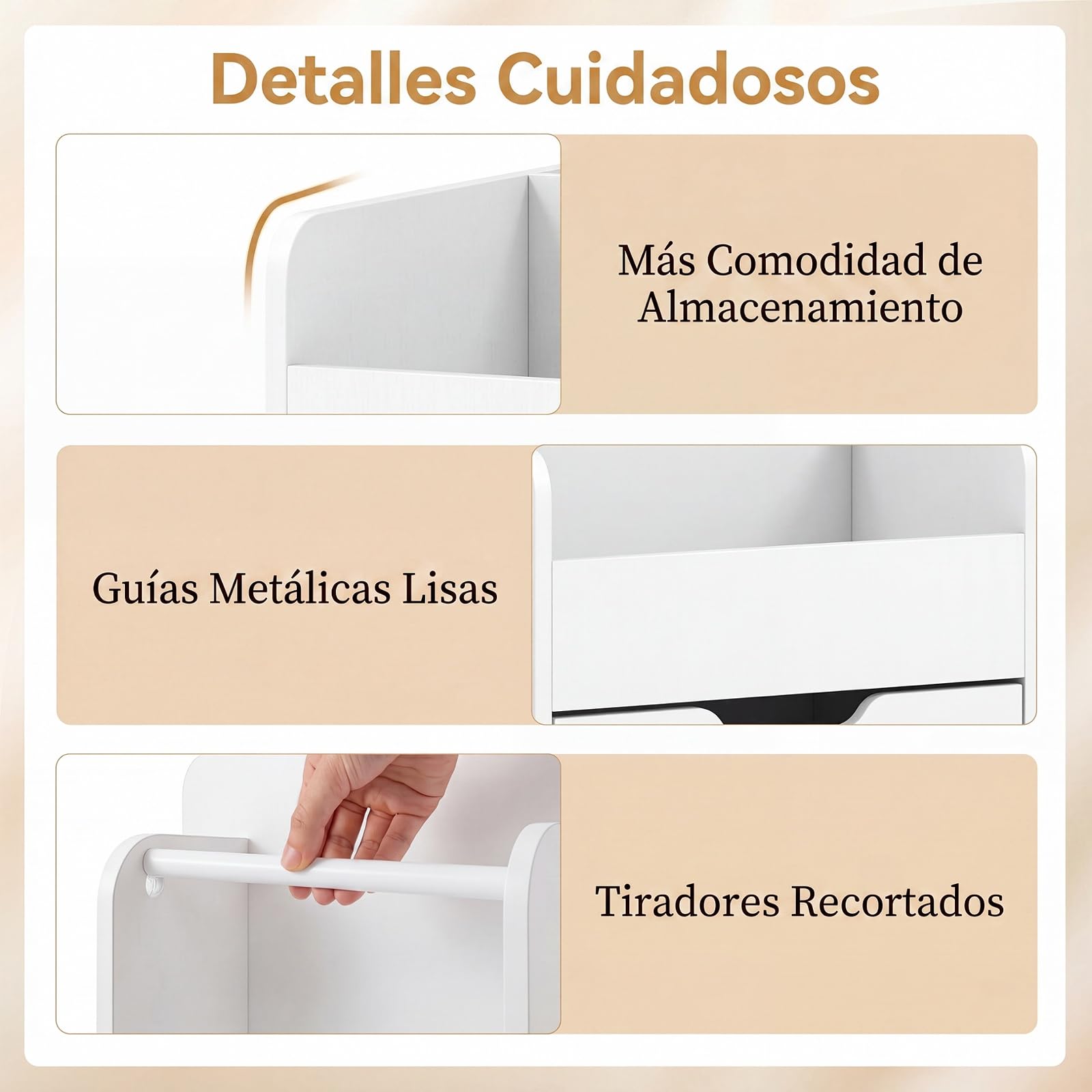 COSTWAY Carrito Utilitario con Ruedas para, 48,5 x 33 x 85 cm (Blanco) | Carrito Auxiliar para Manualidades con Estantes Abiertos, 3 Cajones y 3 Compartimentos, Carro Multiusos para Manualidades