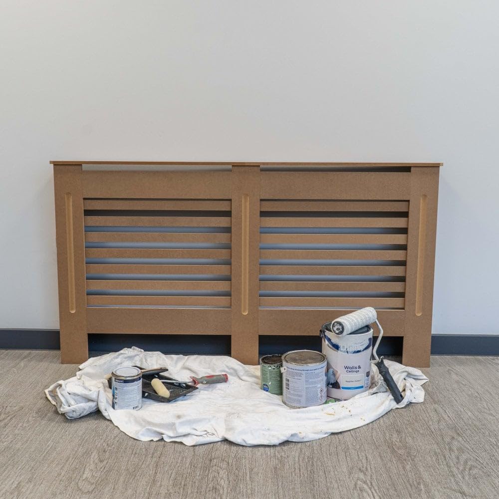 Jack Stonehouse Large Brown Unpainted Horizontal Line Radiator Cover - MDF - 81.5cm (H) x 152cm (W)