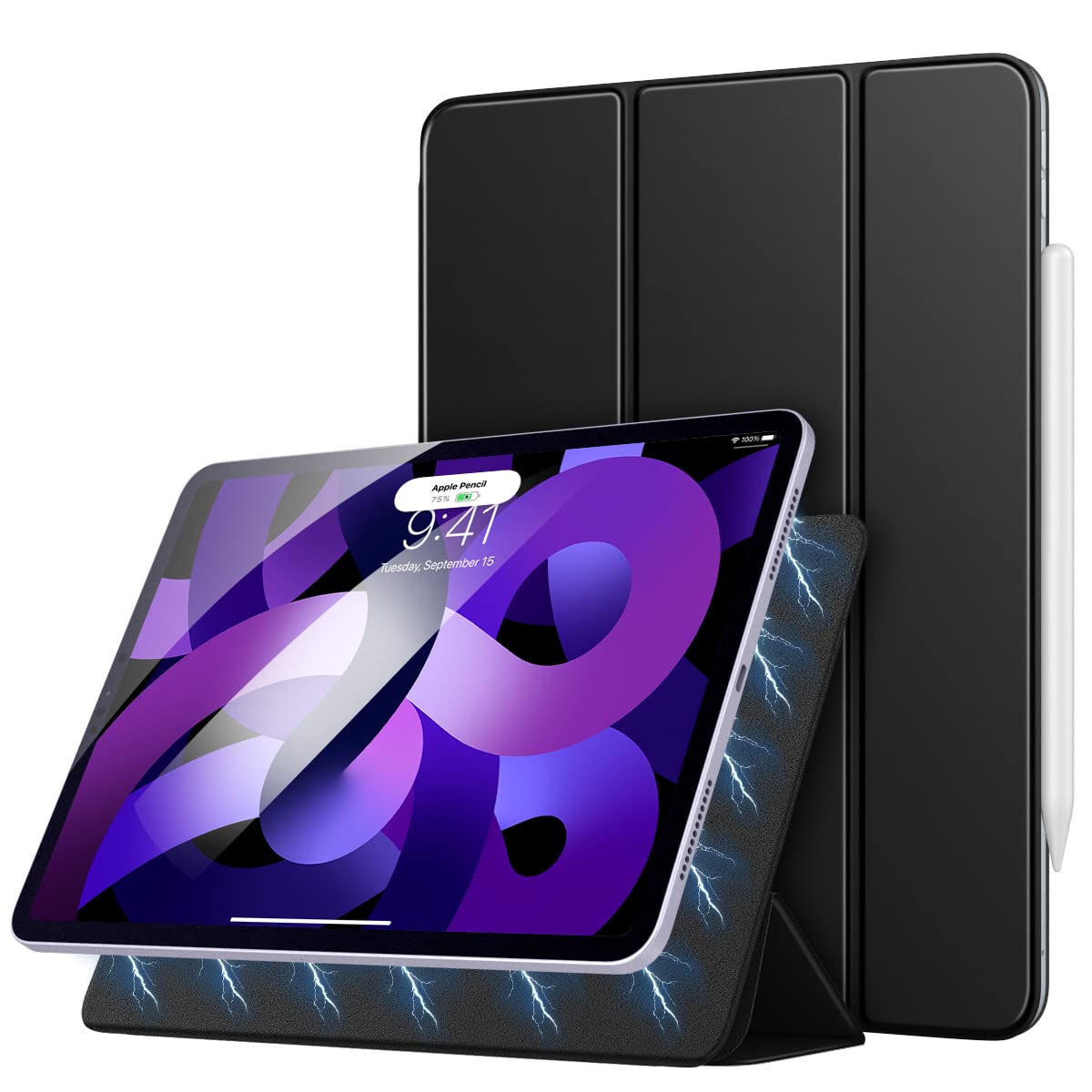 MoKo Magnetic Case Fit New iPad Air 4th Generation 2020 (iPad 10.9 Case)/iPad Pro 11" 2018 - Slim Lightweight Smart Folding Stand Folio Cover for iPad Air 4 Case 10.9 inch, Auto Wake/Sleep, Black
