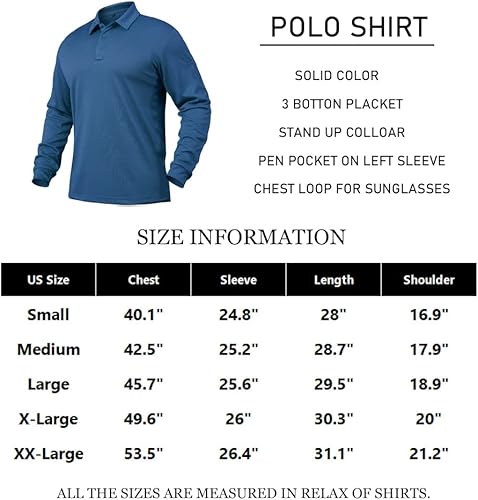 Miniatura 7 de NAVEKULL Polo táctico de manga larga para hombre, de secado rápido, ligero, militar, senderismo, deporte, golf, para uso al aire libre