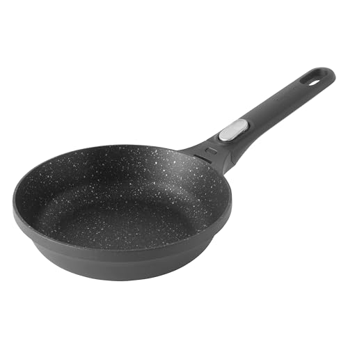 BergHOFF GEM Non-Stick Cast Aluminum Frying Pan 8 inch 1.2 qt. Black Stay-Cool Detachable Handle Ferno-Green PFOA-Free Induction Cooktop Fast Heating Oven Safe  