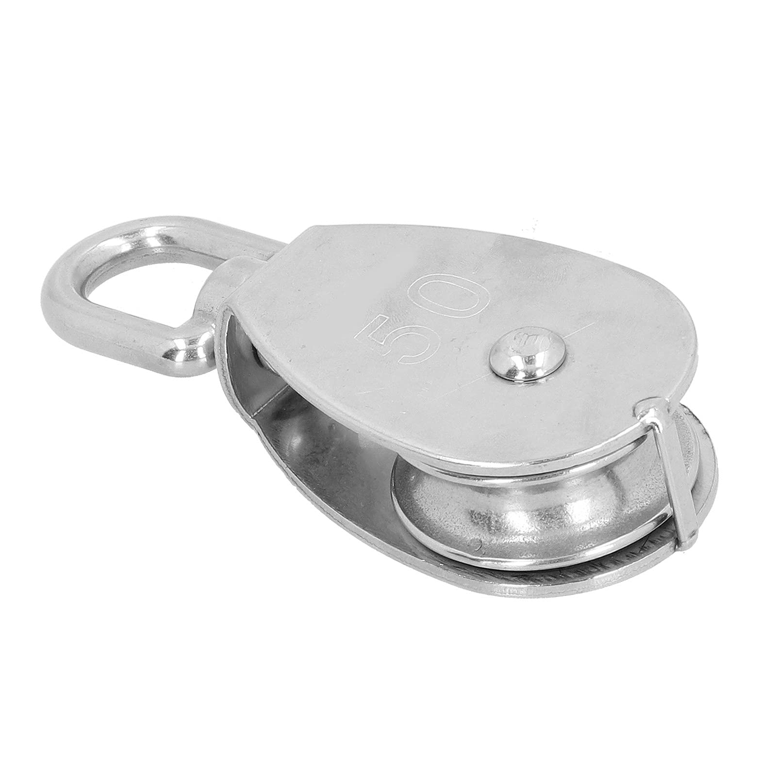 Polea de acero inoxidable con gancho de 360° M50, equipo de elevación resistente, ideal para levantar aparejos y tracción, juego de 2