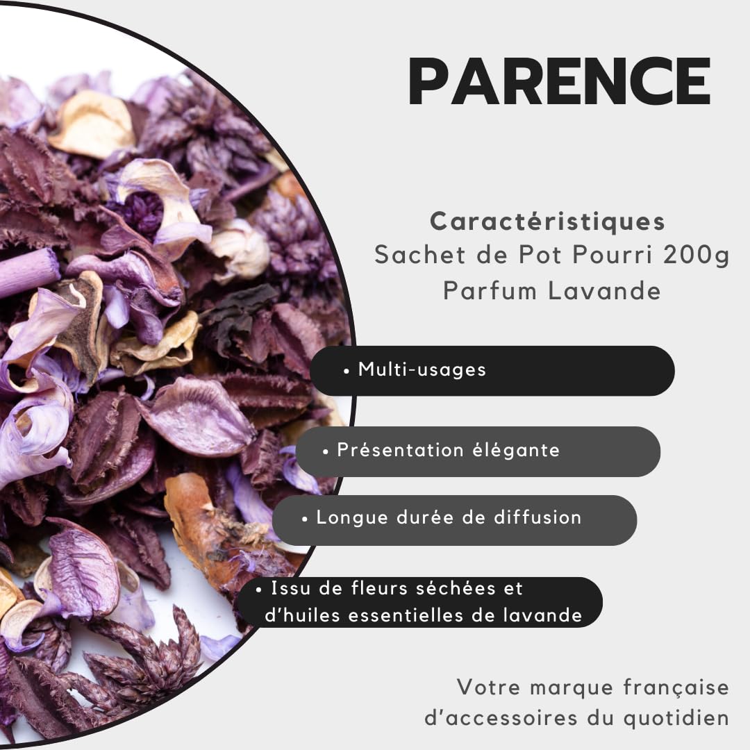 PARENCE. Pot Pourri Lavande 140g Parfum d'Ambiance
