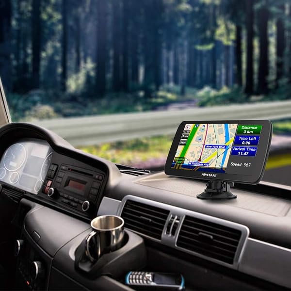 GPS Voiture 9 Pouces avec Bluetooth 2025 – Navigation Europe, Mises à Jour Gratuites, Alerte de Vitesse, Guidage Vocal, Compatible Camion & Camping-Car - 3