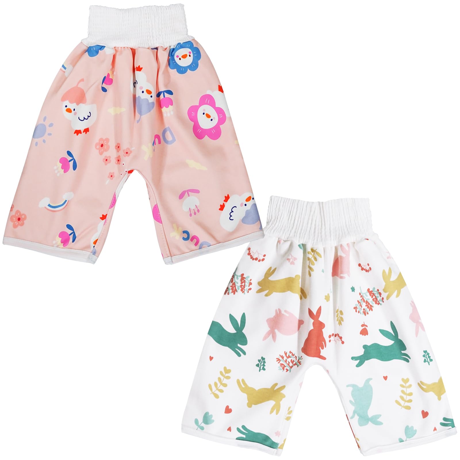 Zhonyee Men's Rabbit+Rabbit Potty Training Pants, 2 Pack Waterproof Diaper Pants For Baby Kids, Absorbent Toddler Anti-Bedwetting Pants Boys And Girls Use In Day Night Time