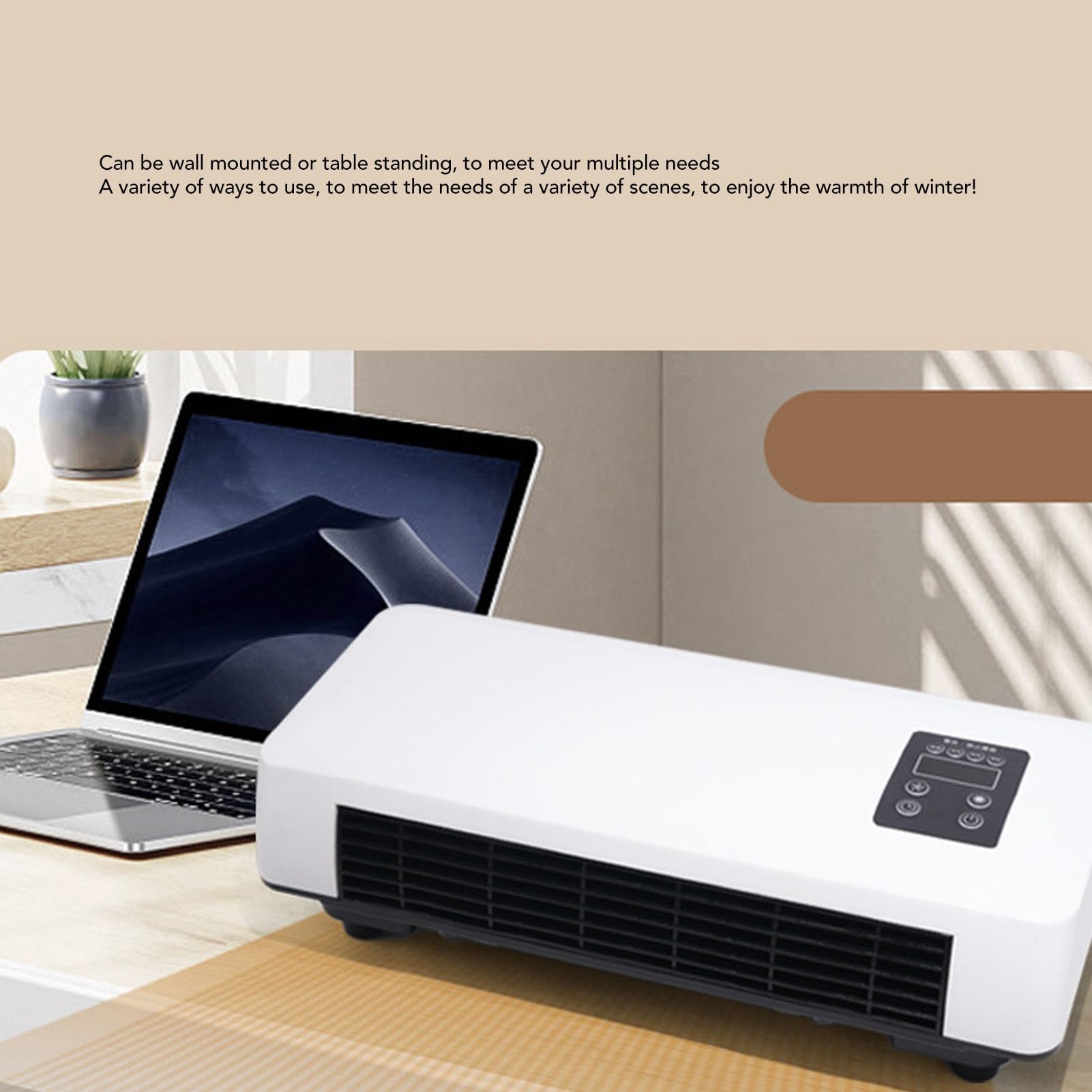 Calentador de Pared Eléctrico, Calentador de Pared ABS de 1500 W, Control Remoto y Toallero para Dormitorio, Baño, Sala de Estar (Enchufe europeo 220V)