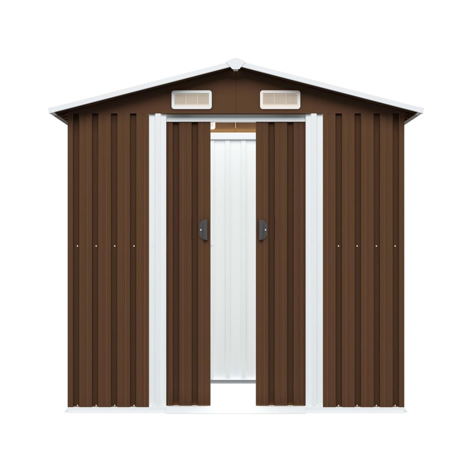 Storage Shed سقيفة تخزين للحديقة باللون البني مقاس 204x132x186 سم سقيفة دراجة فولاذية، غرفة أدوات الحديقة، غرفة تخزين خارجية للدفيئة Shed Storage House